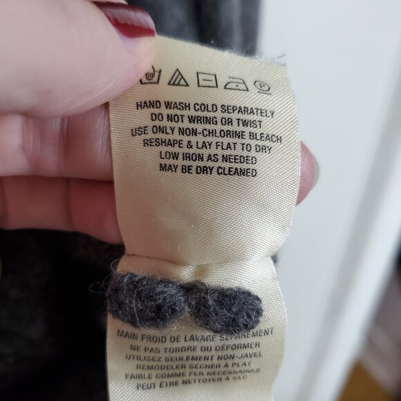 ANTHROPOLOGIE Moth Fireside Turtleneck Sweater Wool Blend Grey Women's Small - Picture 11 of 13